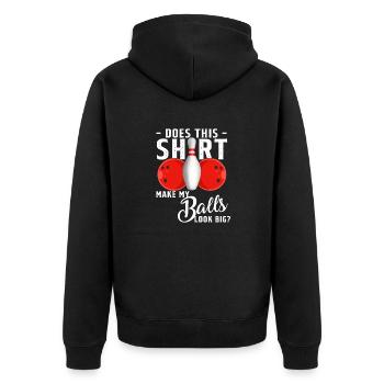 Cool Bowling Design Bowling Ball Sport Bowler - Unisex Premium Organic Zip Hoodie - black - Back - Nico (187cm)