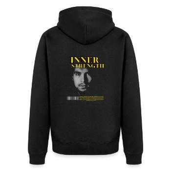 Force intérieure - Veste à capuche bio Premium Unisexe - noir - Dos - Nico (187cm)