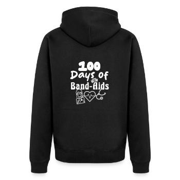 School of Nursing 100 Days of Band-Aids - Unisex Premium Organic Zip Hoodie - black - Back - Nico (187cm)