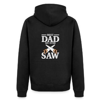 Carpenter Extraordinaire - Best Dad Award - Unisex Premium Organic Zip Hoodie - black - Back - Nico (187cm)