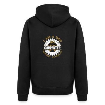 Carpentry Dad - Crafting Confidence Daily - Unisex Premium Bio Zip Hoodie - Schwarz - Hinten - Nico (187cm)