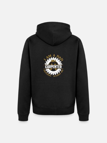 Carpentry Dad - Crafting Confidence Daily - Unisex Premium Organic Zip Hoodie - black