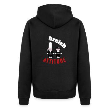 cadeau homme, femme, humour, t-shirt humoristique - Veste à capuche bio Premium Unisexe - noir - Dos - Nico (187cm)