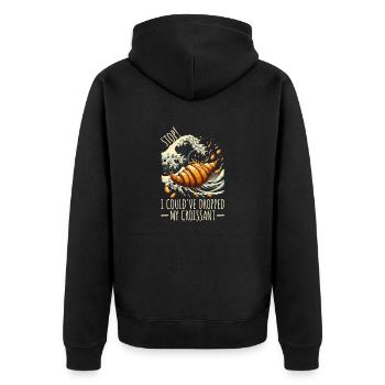 Arrêter! J’aurais pu laisser tomber mon croissant. Conception de mèmes - Veste à capuche bio Premium Unisexe - noir - Dos - Nico (187cm)