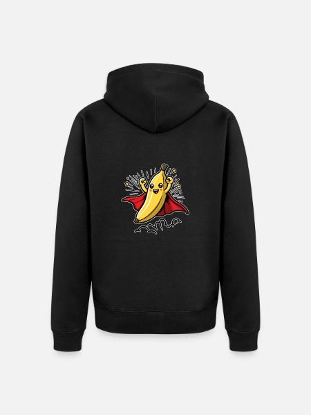 Banane Superheldin - Unisex Premium Bio Zip Hoodie - Schwarz