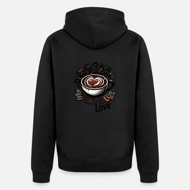 L’amour du café - Veste à capuche bio Premium Unisexe - noir