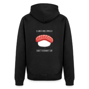 I Like Big Rolls And I Cannot Lie 2I Like Big Roll - Unisex Premium Bio Zip Hoodie - Schwarz - Hinten - Nico (187cm)