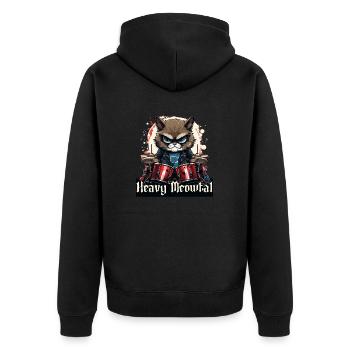 Heavy Metal Headbanger présente Drummer Cat - Veste à capuche bio Premium Unisexe - noir - Dos - Nico (187cm)