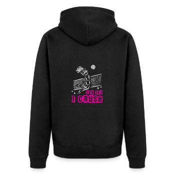 Volley-ball fille joueur de volley-ball Vintage - Veste à capuche bio Premium Unisexe - noir - Dos - Nico (187cm)