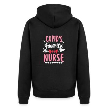 Cupidon Infirmières préférées Saint Valentin Hearts Day - Veste à capuche bio Premium Unisexe - noir - Dos - Nico (187cm)