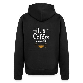 C’est du café ou de l’horloge Funny Coffee - Veste à capuche bio Premium Unisexe - noir - Dos - Nico (187cm)