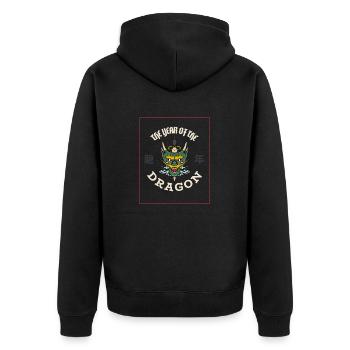 The Year Of The Dragon 2024 - Unisex Premium Organic Zip Hoodie - black - Back - Nico (187cm)