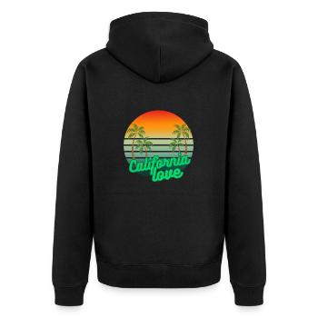 Kalifornische Liebe - Unisex Premium Bio Zip Hoodie - Schwarz - Hinten - Nico (187cm)