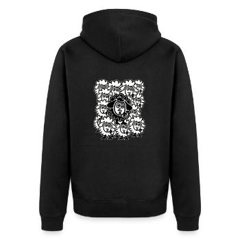 Lots of sheep - Unisex Premium Organic Zip Hoodie - black - Back - Nico (187cm)