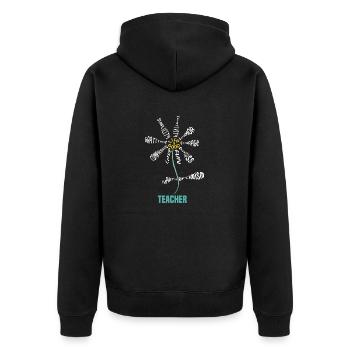 Teacher Of All Things - Unisex Premium Organic Zip Hoodie - black - Back - Nico (187cm)