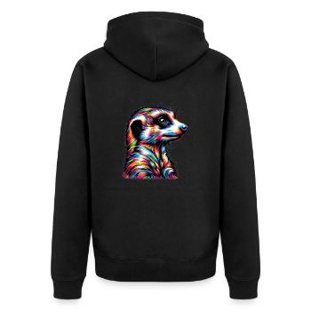Erdmännchen - Unisex Premium Bio Zip Hoodie - Schwarz - Hinten - Nico (187cm)