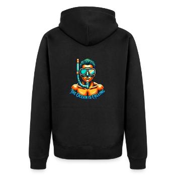 Plongée en apnée : l’océan vous appelle - Veste à capuche bio Premium Unisexe - noir - Dos - Nico (187cm)