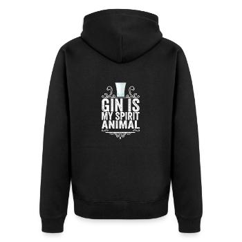 Gin Is My Spirit Animal Lover T-Shirt Boisson Drôle - Veste à capuche bio Premium Unisexe - noir - Dos - Nico (187cm)