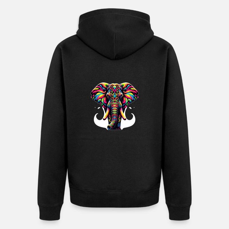 Éléphant - Veste à capuche bio Premium Unisexe - noir