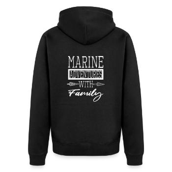 family activities modern family marine adventures - Unisex Premium Bio Zip Hoodie - Schwarz - Hinten - Nico (187cm)