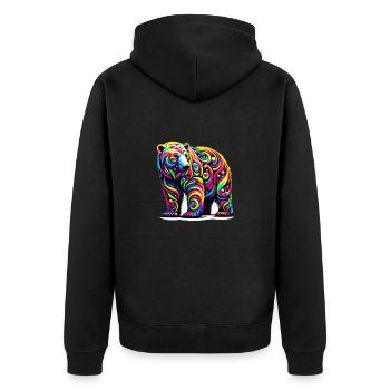 Polar bear - Unisex Premium Organic Zip Hoodie - black - Back - Nico (187cm)