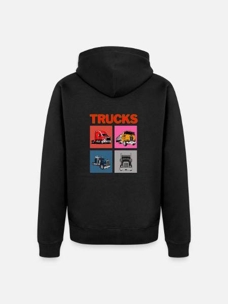 Lastwagen - Unisex Premium Bio Zip Hoodie - Schwarz