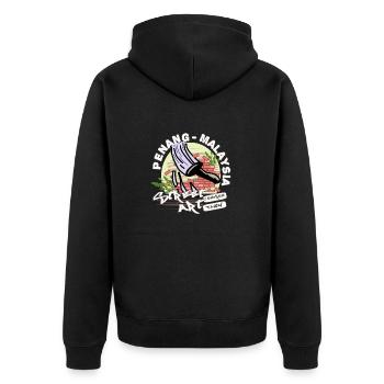 Paintings I Penang Street Art George Town - Unisex Premium Bio Zip Hoodie - Schwarz - Hinten - Nico (187cm)