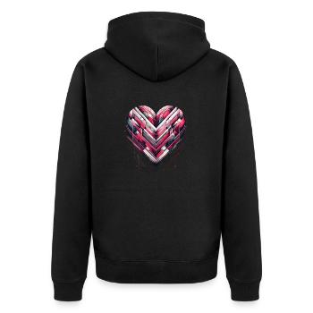 Cœur futuriste - Veste à capuche bio Premium Unisexe - noir - Dos - Nico (187cm)