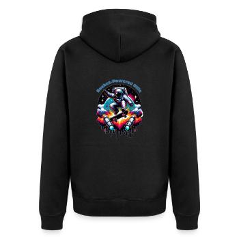 Rocket Powered Ollie - Unisex Premium Organic Zip Hoodie - black - Back - Nico (187cm)