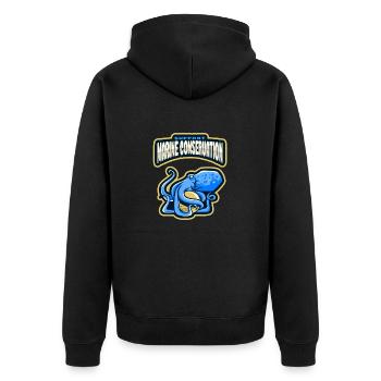 Marine Conservation - Unisex Premium Organic Zip Hoodie - black - Back - Nico (187cm)