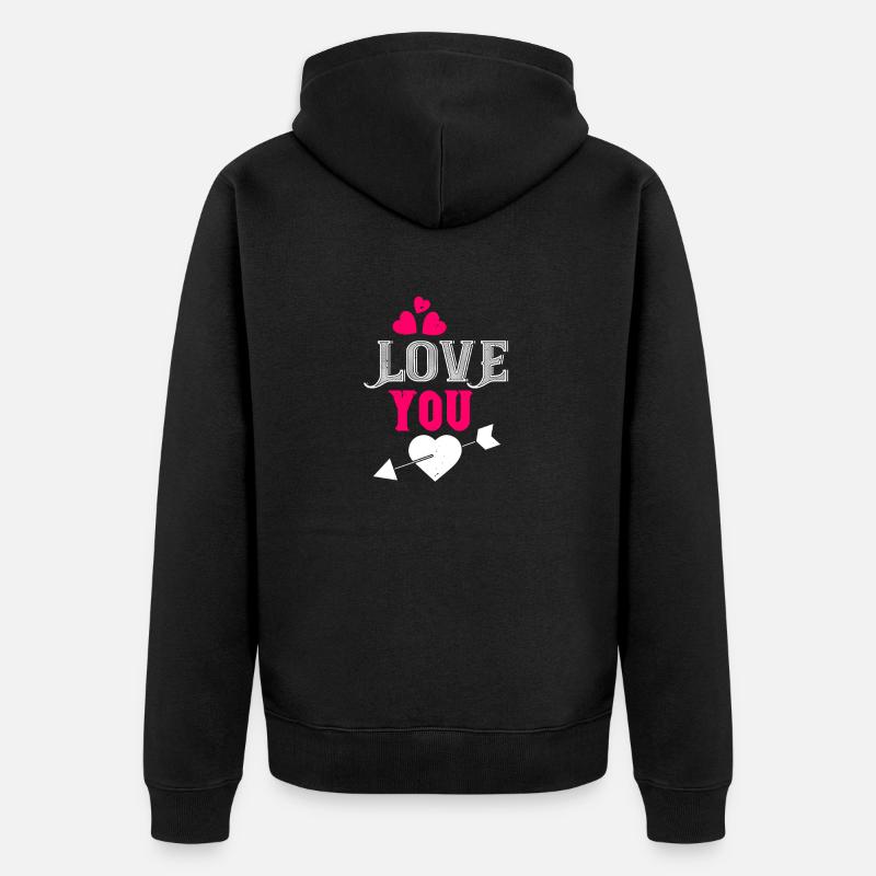 Je t'aime - Veste à capuche bio Premium Unisexe - noir