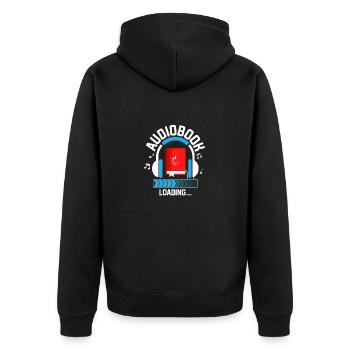 Story Time Anytime: Audiobook Loading... - Unisex Premium Organic Zip Hoodie - black - Back - Nico (187cm)