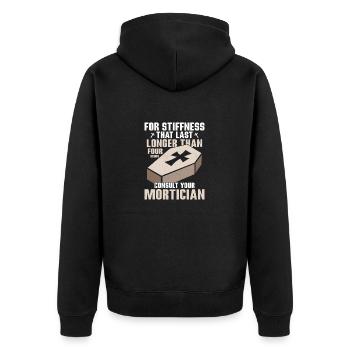 Consultez votre cercueil mortuaire de croque-mort - Veste à capuche bio Premium Unisexe - noir - Dos - Nico (187cm)