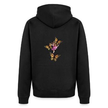 Ballerine - Veste à capuche bio Premium Unisexe - noir - Dos - Nico (187cm)