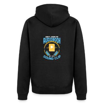 Beyond The Clip: The Depth of Audiobooks - Unisex Premium Organic Zip Hoodie - black - Back - Nico (187cm)