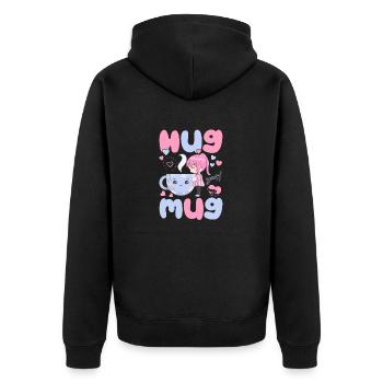 Cuddly Coffee Mug - Little Girl - Unisex Premium Organic Zip Hoodie - black - Back - Nico (187cm)