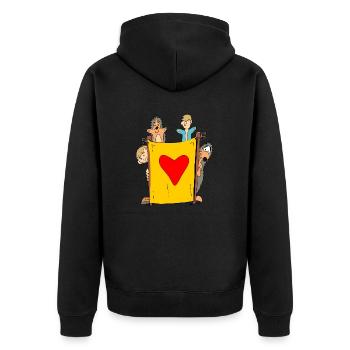 puppet show. - Unisex Premium Organic Zip Hoodie - black - Back - Nico (187cm)