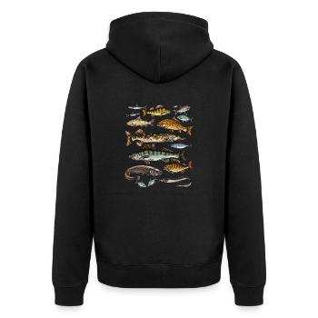 T-shirt pour Angler.Fishing Idée cadeau - Veste à capuche bio Premium Unisexe - noir - Dos - Nico (187cm)