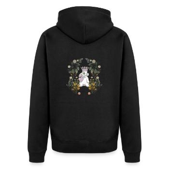 Lapin Nature coeur lapin Nature botanique des années 80 rongeur - Veste à capuche bio Premium Unisexe - noir - Dos - Nico (187cm)