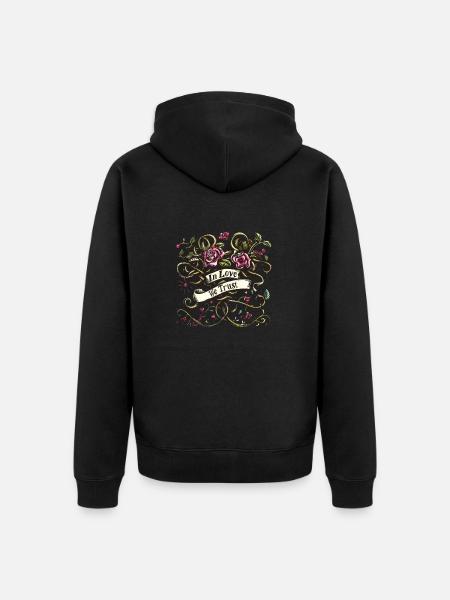 Emblème d’affection épineuse - Veste à capuche bio Premium Unisexe - noir