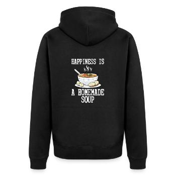Happiness Is A Homemade Soup Meal Food Bowl - Unisex Premium Bio Zip Hoodie - Schwarz - Hinten - Nico (187cm)