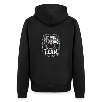 Rotwein trinken Team T-Shirt Alkoholisches Getränk - Unisex Premium Bio Zip Hoodie - Schwarz - Hinten - Nico (187cm)