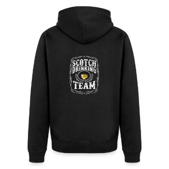 Scotch Drinking Team Whisky Blended Spirituosenalkohol - Unisex Premium Bio Zip Hoodie - Schwarz - Hinten - Nico (187cm)