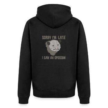 Opossum opossum drôle désolé je suis en retard - Veste à capuche bio Premium Unisexe - noir - Dos - Nico (187cm)