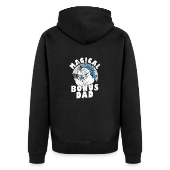 Magical Bonus Dad Adoption Stepfather - Unisex Premium Bio Zip Hoodie - Schwarz - Hinten - Nico (187cm)