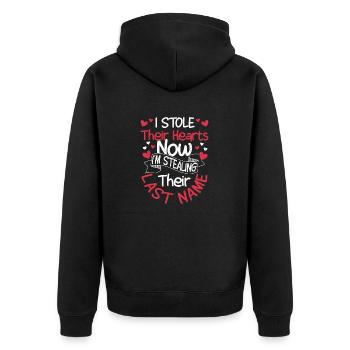 J’ai volé leurs cœurs Journée de l’adoption en familleAdoptez ch - Veste à capuche bio Premium Unisexe - noir - Dos - Nico (187cm)