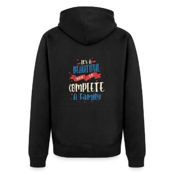 It's A Beautiful Day To Complete A Family Adoption - Unisex Premium Organic Zip Hoodie - black - Back - Nico (187cm)