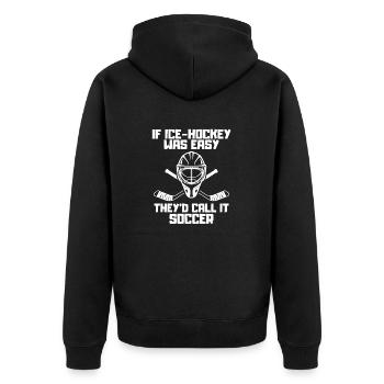 Joueur de hockey sur glace Fan de hockey Équipe de hockey sur glace - Veste à capuche bio Premium Unisexe - noir - Dos - Nico (187cm)