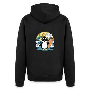 CHILLIN' COMME UN PINGOUIN - Veste à capuche bio Premium Unisexe - noir - Dos - Nico (187cm)