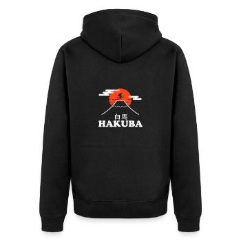 Hakuba Skier Hakuba Skis - Unisex Premium Organic Zip Hoodie - black - Back - Nico (187cm)